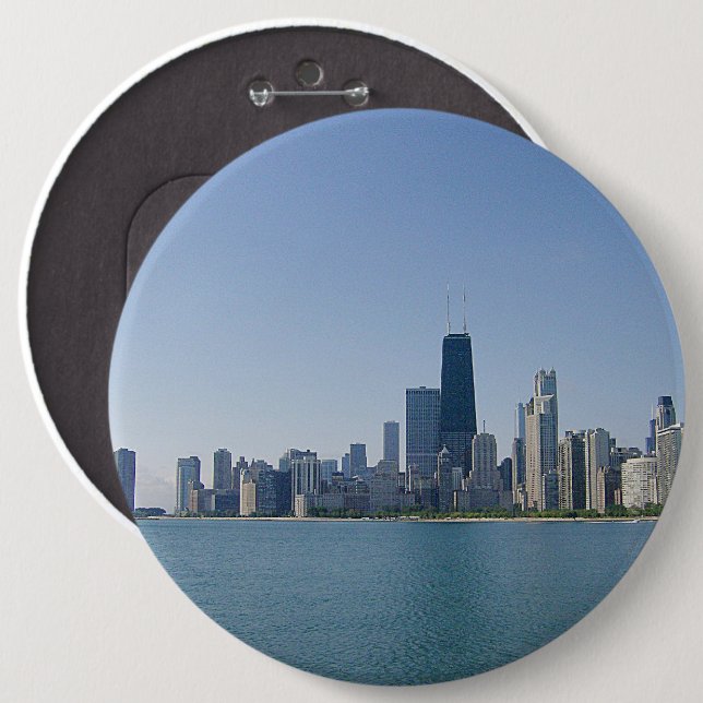 Chapa Redonda De 15 Cm El horizonte de Chicago (Anverso y reverso)