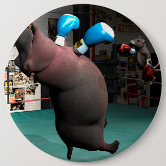 Chapa Redonda De 15 Cm El ratón golpea a Hippo KO