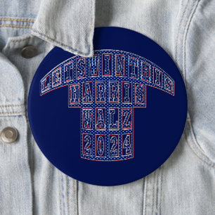 Chapa Redonda De 15 Cm Elecciones presidenciales Harris Walz 2024