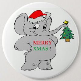 CHAPA REDONDA DE 15 CM ELEFANTE DE "MERRY XMAS"