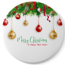 Elegantes Navidades Wreath Boarder con adornos