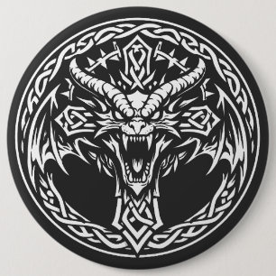Chapa Redonda De 15 Cm Emblema de Dragón Celta por BurnsInHell