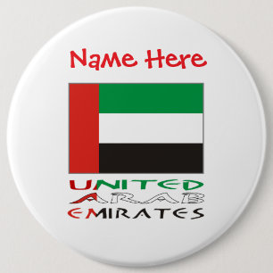 Chapa Redonda De 15 Cm Emiratos Árabes Unidos Bandera EAU Nombre Personal