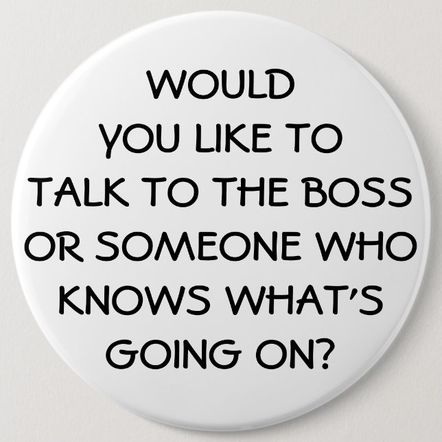 Chapa Redonda De 15 Cm Empleado divertido de Boss de la gestión anti (Anverso)