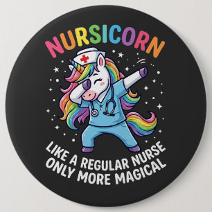 Chapa Redonda De 15 Cm Enfermera Unicornio Energía Brillante y Mágica 