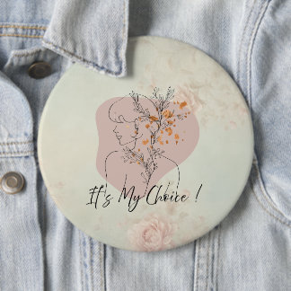 Chapa Redonda De 15 Cm ¡Es mi elección! – Arte de línea feminista minimal