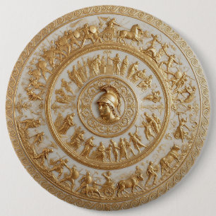 Chapa Redonda De 15 Cm Escudo de Aquiles de porcelana estilo antiguo