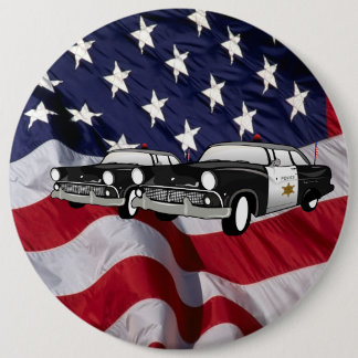 Chapa Redonda De 15 Cm Estados Unidos de América 59 vintage Cop Car