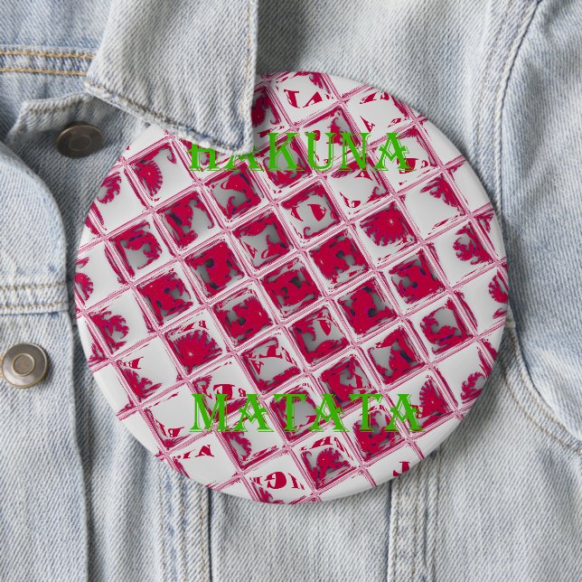 Chapa Redonda De 15 Cm Estilo Hakuna Matata Rojo (In situ)