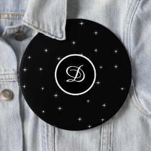 Chapa Redonda De 15 Cm Estrellas retro de moda iniciales personalizado in