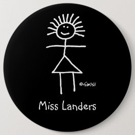 Chapa Redonda De 15 Cm Etiqueta de nombre de profesora sustituta femenina