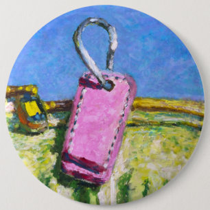Chapa Redonda De 15 Cm Etiqueta Rosa