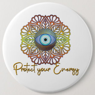 Chapa Redonda De 15 Cm Evil Eye Mystical Celestial Third Eye Energy