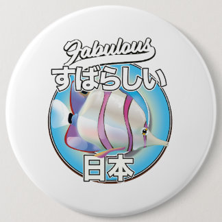 Chapa Redonda De 15 Cm Fabuloso logo del pez ángel de Japón