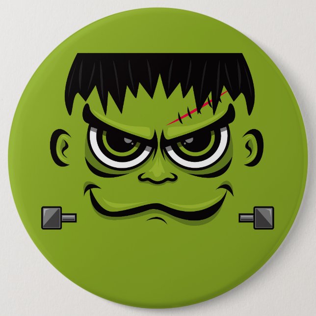 Chapa Redonda De 15 Cm Face Frankenstein Halloween (Anverso)