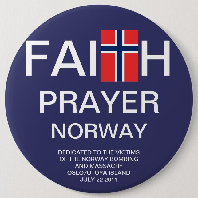 CHAPA REDONDA DE 15 CM FAITH PRAYER NORWAY (Anverso)