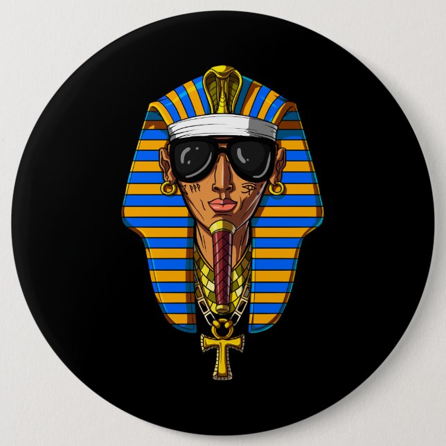 Chapa Redonda De 15 Cm Faraón egipcio Tutankhamon Gangsta King Tut (Anverso)
