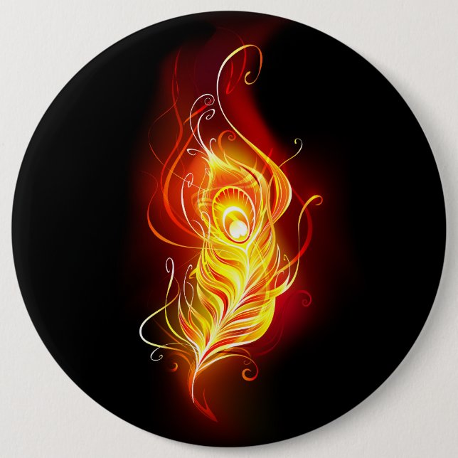 Chapa Redonda De 15 Cm Feather Peacock (Anverso)