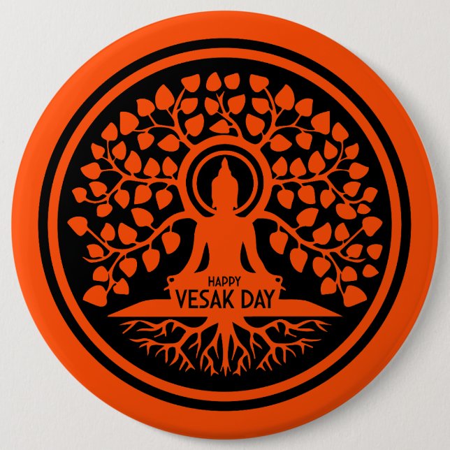 Chapa Redonda De 15 Cm Feliz Día de Vesak (Anverso)