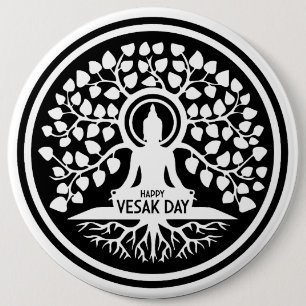 Chapa Redonda De 15 Cm Feliz Día de Vesak