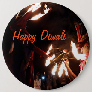 Chapa Redonda De 15 Cm Feliz Diwali Colossal Round Badge