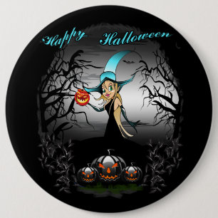 Chapa Redonda De 15 Cm Feliz Halloween
