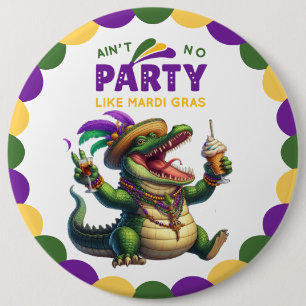 Chapa Redonda De 15 Cm Feliz Mardi Gras