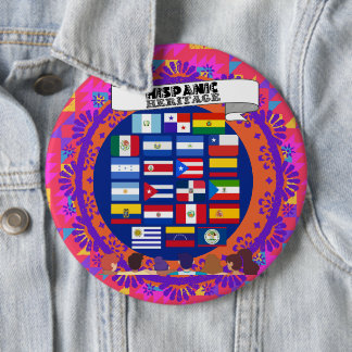 Chapa Redonda De 15 Cm Feliz Mes de Patrimonio Nacional Hispano
