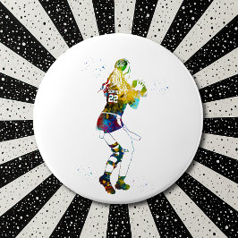 Chapa Redonda De 15 Cm Female Flag Football Player