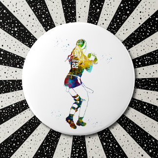 Chapa Redonda De 15 Cm Female Flag Football Player