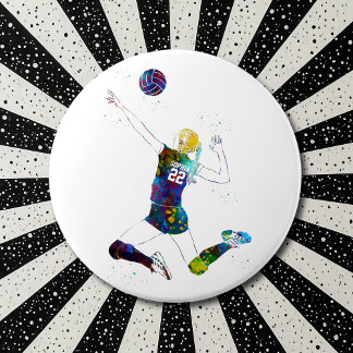 Chapa Redonda De 15 Cm Female Volleyball Player