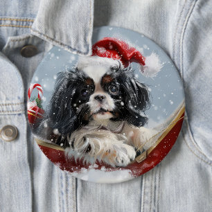 Chapa Redonda De 15 Cm Festividad de los Navidades de perro chino