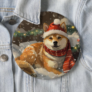 Chapa Redonda De 15 Cm Festividad de los Navidades de perros indiu de Shi