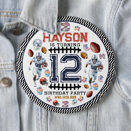 Chapa Redonda De 15 Cm Fiesta de cumpleaños para los niños deportivos