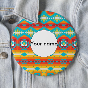 Chapa Redonda De 15 Cm Filas de formas tribales
