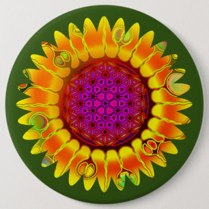 Chapa Redonda De 15 Cm Flor de la Vida - Flor Geométrica 4
