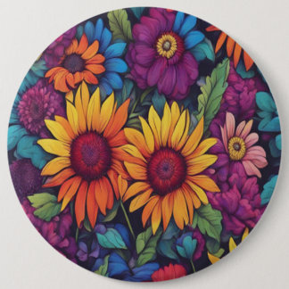 Chapa Redonda De 15 Cm Floral de girasol #212 -