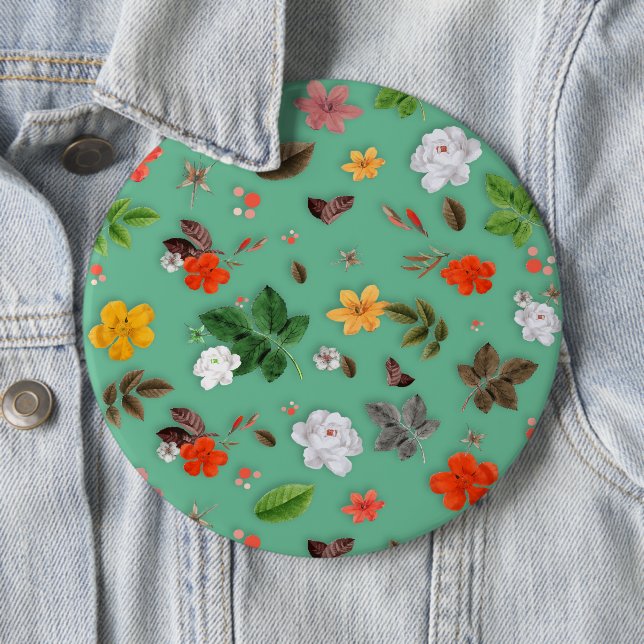 Chapa Redonda De 15 Cm Flores amarillas y rosas blancas 14 (In situ)