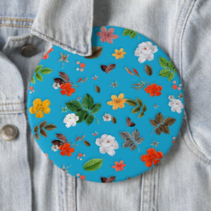 Chapa Redonda De 15 Cm Flores amarillas y rosas blancas 24