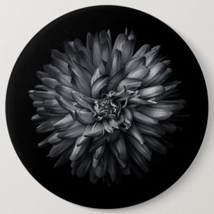 Chapa Redonda De 15 Cm Flores De Patio Trasero En Blanco Y Negro 20