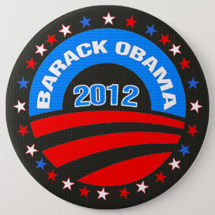 Chapa Redonda De 15 Cm Fondo negro del logotipo de Barack Obama 2012