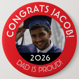 Chapa Redonda De 15 Cm Foto de graduado de felicitaciones personalizada p