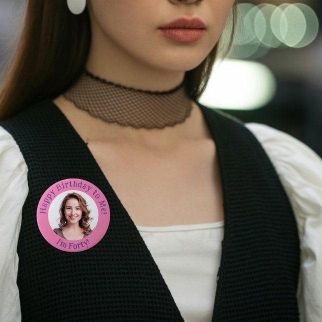Chapa Redonda De 15 Cm Foto personalizada de cumpleaños, tarjeta de image (Subido por el creador)