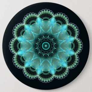 Chapa Redonda De 15 Cm fractal mandala de estrella brillante