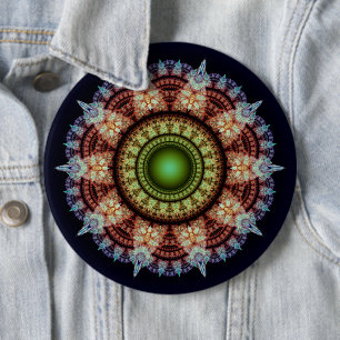 Chapa Redonda De 15 Cm fractal oriental espléndido ornamento