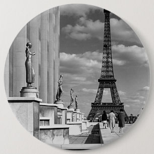 Chapa Redonda De 15 Cm Francia Vintage París torre Eiffel palacio Chaillo