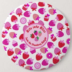 Chapa Redonda De 15 Cm fresa rosa campo de verano panadería naturaleza fr