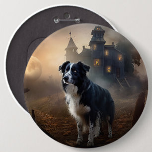 Chapa Redonda De 15 Cm Frontera Collie Halloween Scary