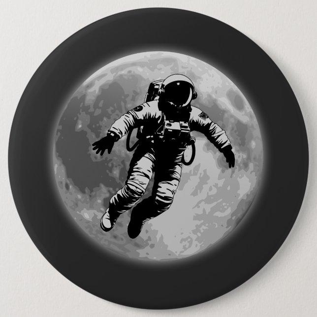 Chapa Redonda De 15 Cm Full Moon and Astronaut (Anverso)