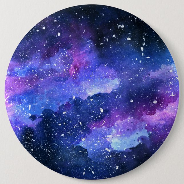 Chapa Redonda De 15 Cm Galaxia acuarela Purple Universe Space (Anverso)